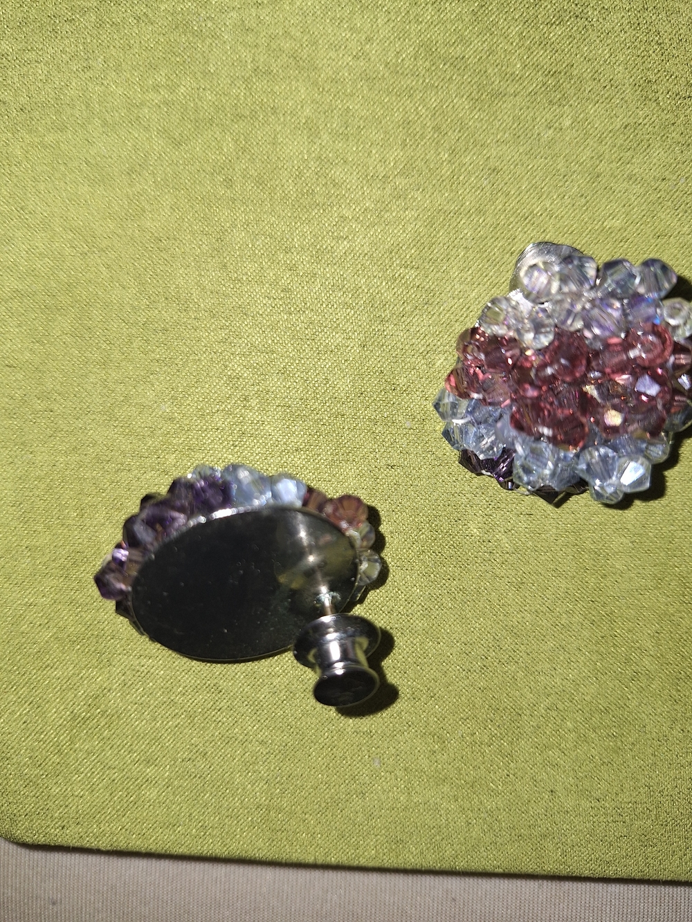 Sassy Jones Malia Sparkling Tri Color Cluster Stud Earrings - Women Jewelry - Picture 2 of 5